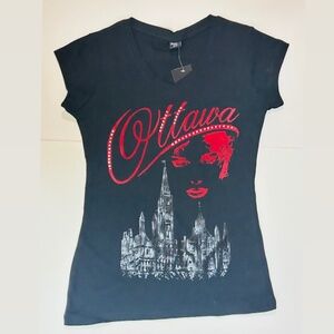 NWT Ottawa Rhinestone Graphic T-shirt L